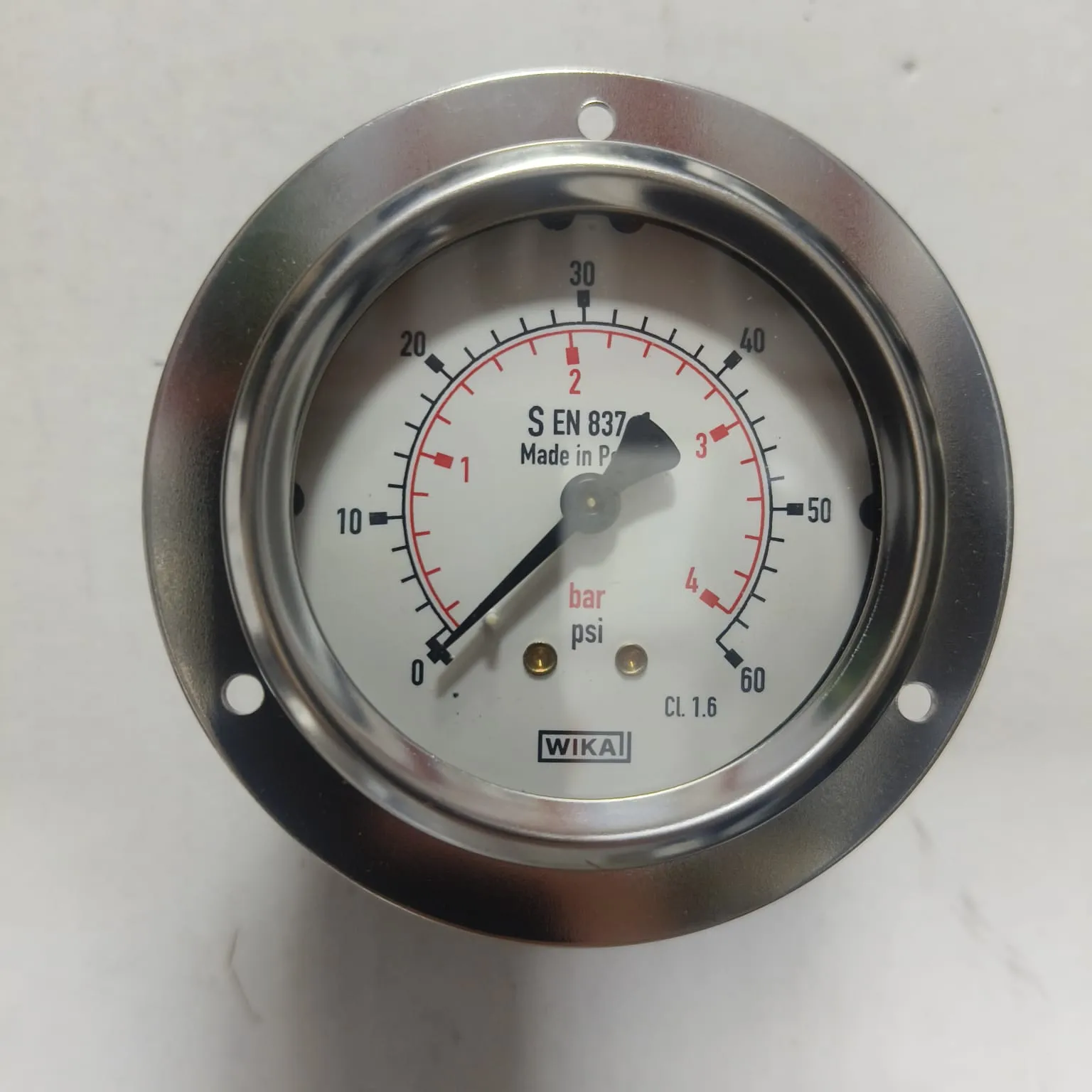 WIKA Pressure Gauge 213.53.063, 0...60 psi, Dual Scale, 2.5" Dial, 1/4" Male NPT Back Mount, 39939479 - image 3