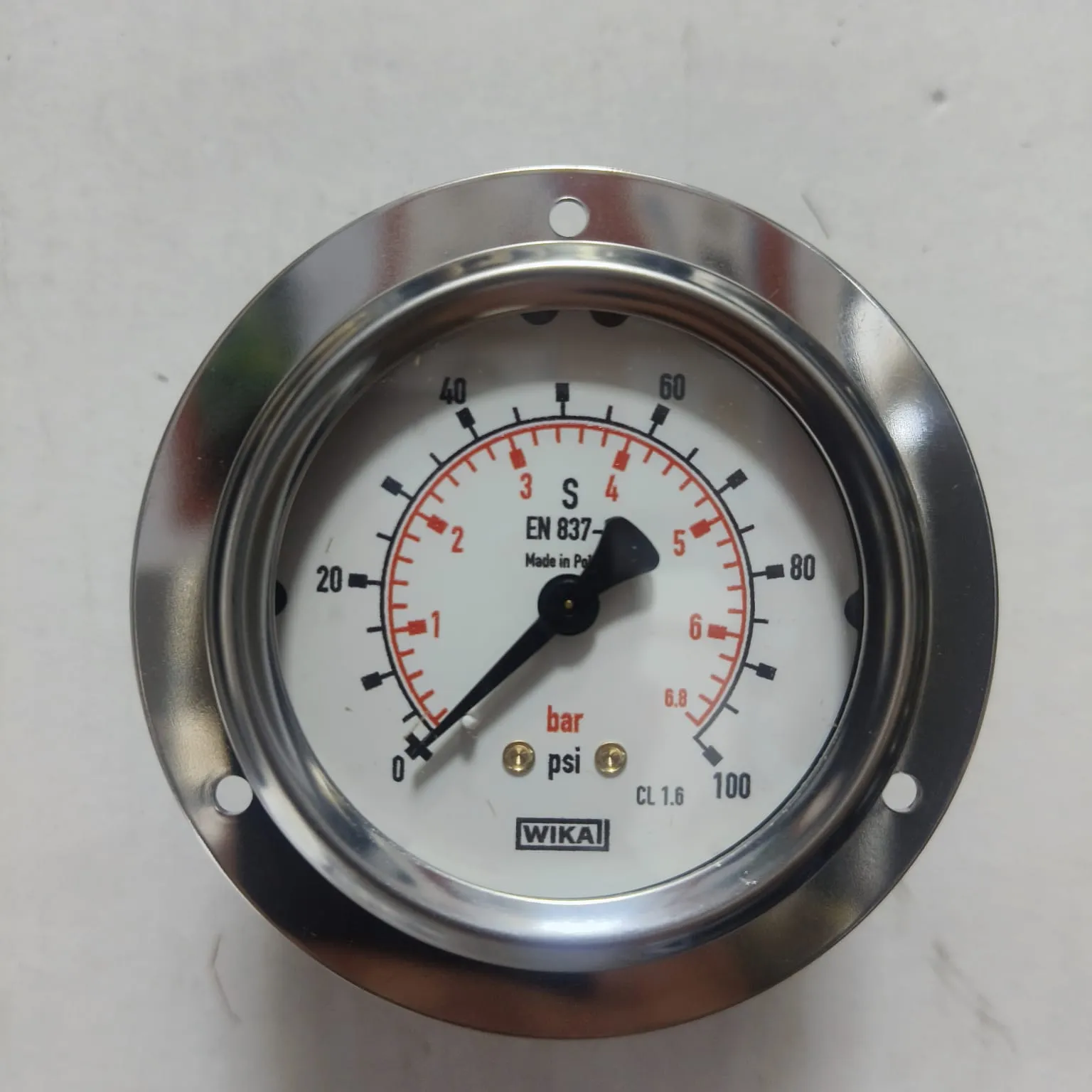 WIKA Pressure Gauge 213.53.063, 0...100 psi, Dual Scale, 2.5" Dial, 1/4" Male NPT Back Mount, 84254731 - image 3