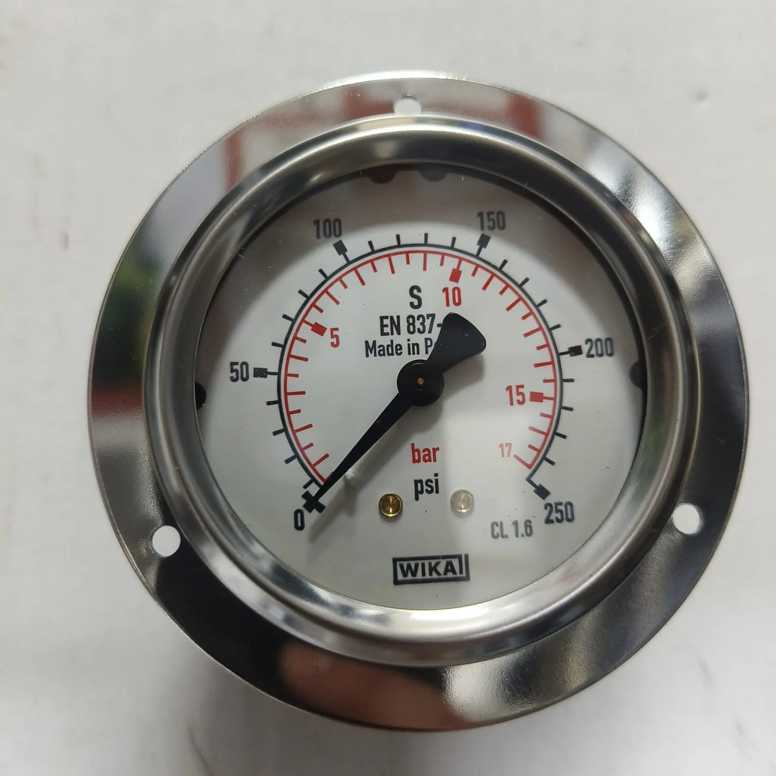 WIKA Pressure Gauge 213.53.063, 0...250 psi, Dual Scale, 2.5" Dial, 1/4" Male NPT Back Mount, 39001823 - image 3