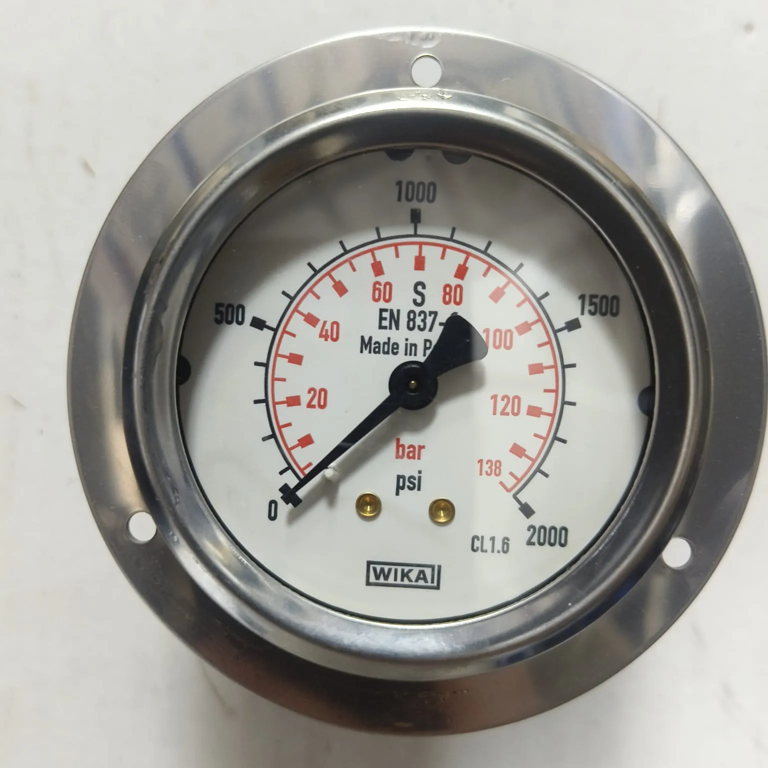 WIKA Pressure Gauge 213.53.063, 0...2000 psi, Dual Scale, 2.5" Dial, 1/4" Male NPT Back Mount, 30729335 - image 3