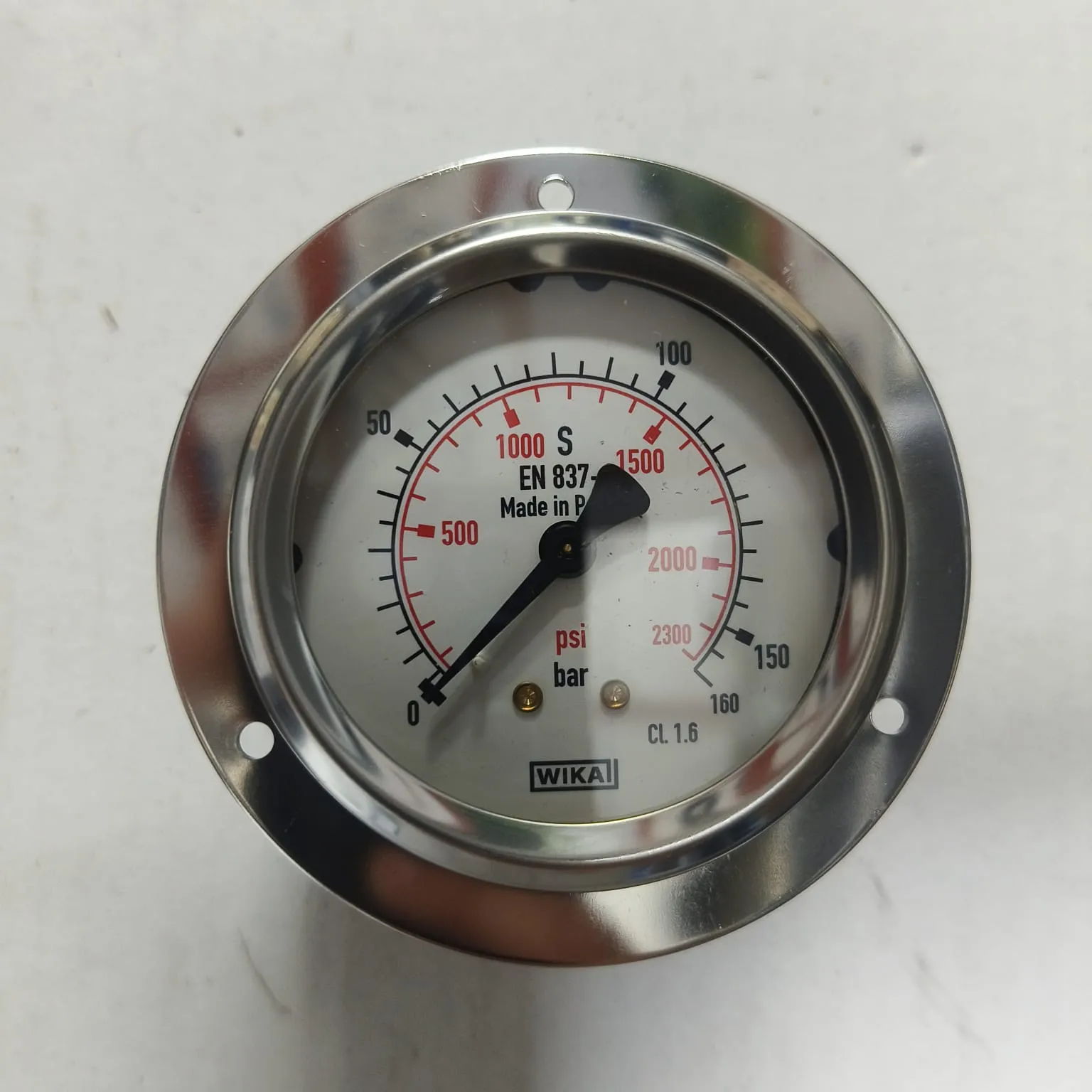 WIKA Pressure Gauge 213.53.063, 0...160 bar, Dual Scale, 2.5" Dial, 1/4" Male NPT Back Mount, 84154645 - image 3