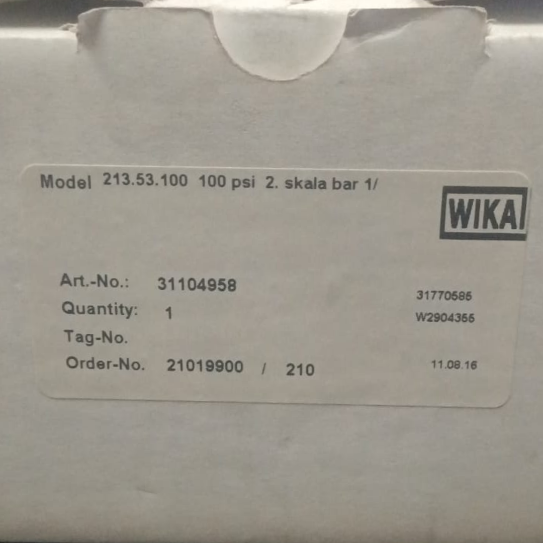 WIKA Pressure Gauge 213.53.100, 0...100 psi, Dual Scale, 4" Dial, 1/2" Male NPT Lower Back Mount, 31104958 - image 2