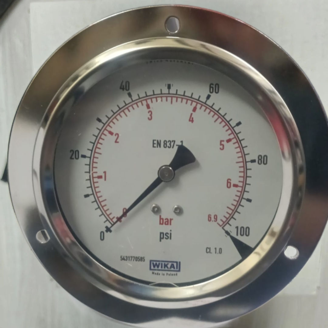 WIKA Pressure Gauge 213.53.100, 0...100 psi, Dual Scale, 4" Dial, 1/2" Male NPT Lower Back Mount, 31104958 - image 3
