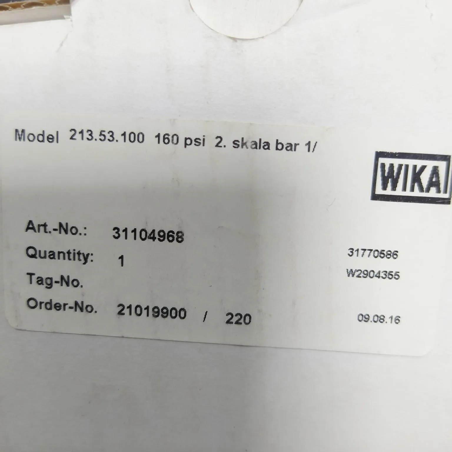 WIKA Pressure Gauge 213.53.100, 0...160 psi, Dual Scale, 4" Dial, 1/2" Male NPT Lower Back Mount, 31104986 - image 2