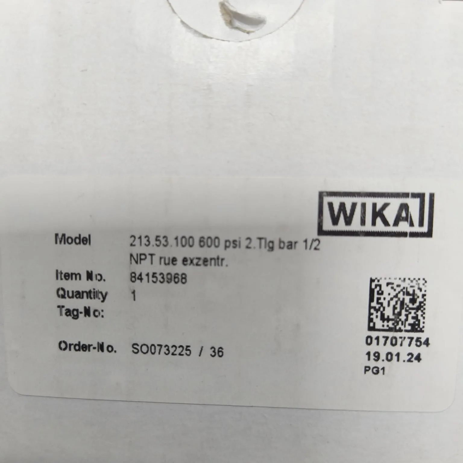 WIKA Pressure Gauge 213.53.100, 0...600 psi, Dual Scale, 4" Dial, 1/2" Male NPT Lower Back Mount, 84153968 - image 2